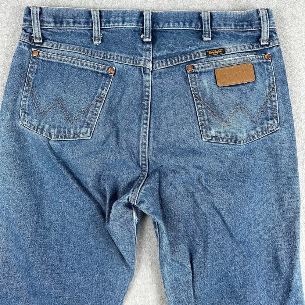 Wrangler Jeans‎ Mens Blue Denim Straight Leg Classic Fit 38x32 Western Rodeo Cow
